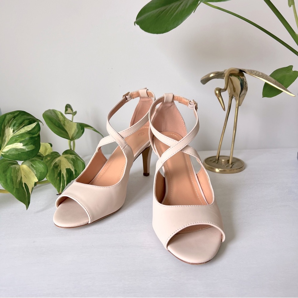 Mysoft Stiletto Formal Sandal Heel Wedding Bridesmaid Nude Pink